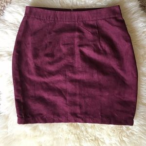 Faux suede mini skirt
